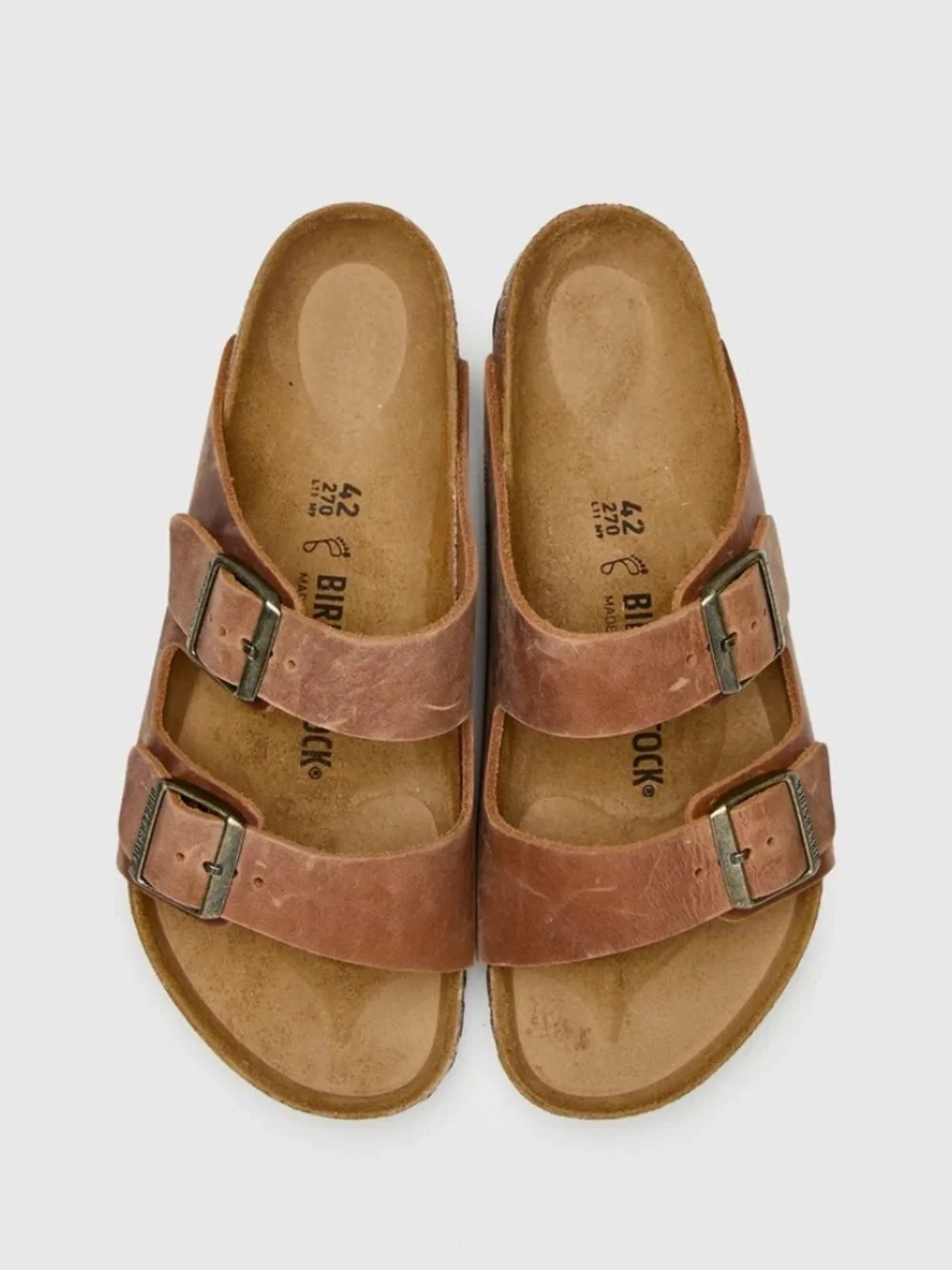 Birkenstock Arizona BS Sandals in Cognac Natural Leather Oiled 1028272